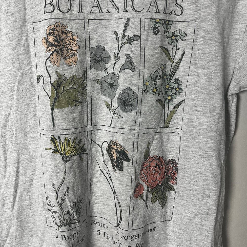 2/$30 Urban Nation Botanicals Oversized Gray T-Shirt Small - Picture 3 of 5